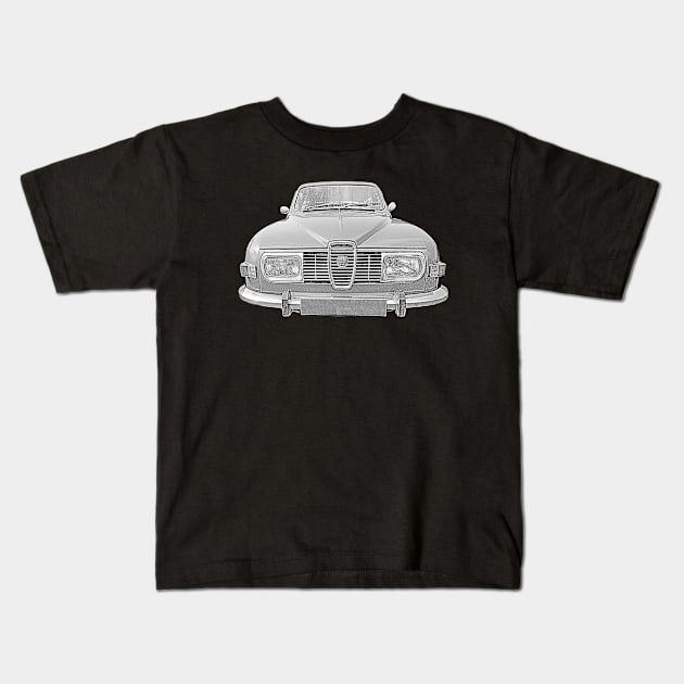 Saab 95 classic car Kids T-Shirt by soitwouldseem